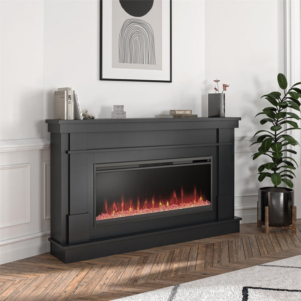 Novogratz Waverly Wide Mantel with Linear Electric Fireplace Wayfair